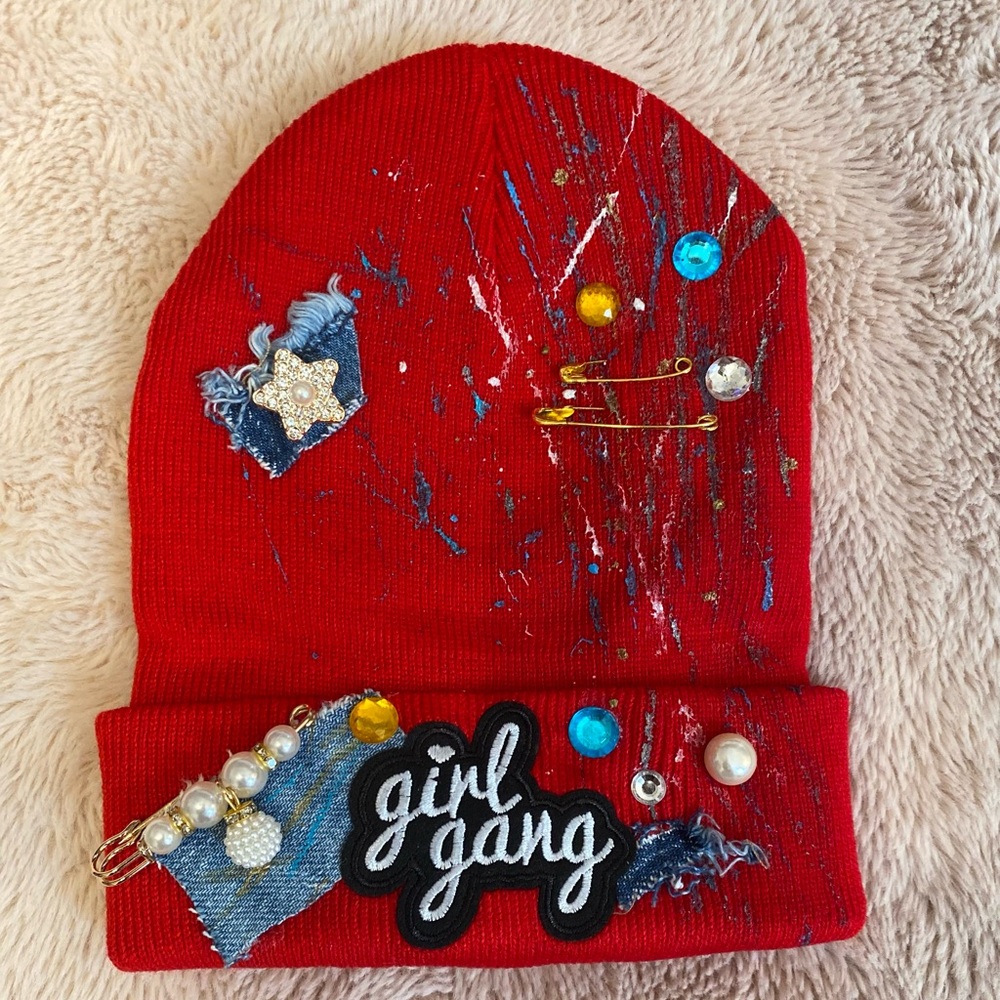 Red Knitted Junky Hat